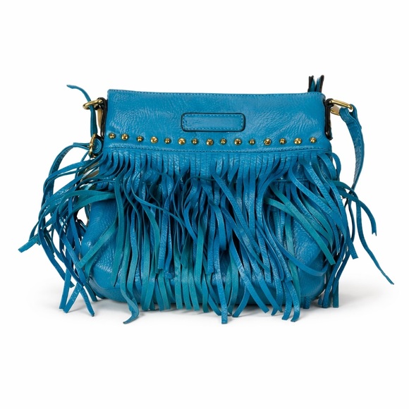 Handbags - Boho Turquoise Fringe Crossbody Bag Studded Festival Western Coastal Cowgirl